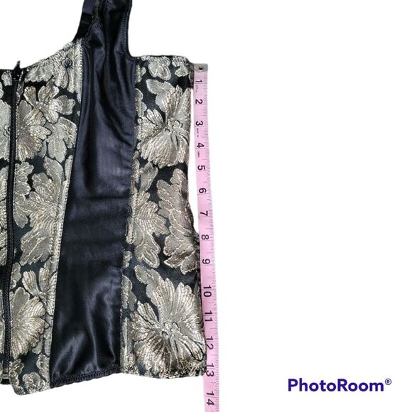 TESA BLACK GOLD FLORAL STRIPE CORSET - 40 - Picture 10 of 10